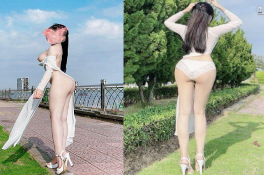 Video 18+ áo dài vạch lồn bên sông